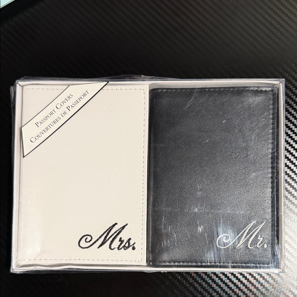 Elegant Black and White Passport Covers Set